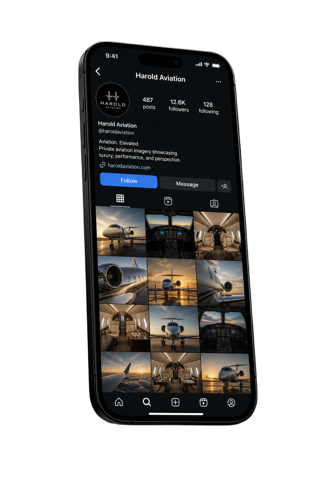 Phone displaying aviation social media content